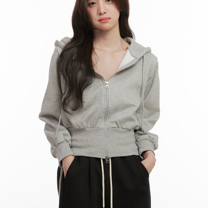 softcotton-slim-fit-zip-up-hoodie-on429 / Gray