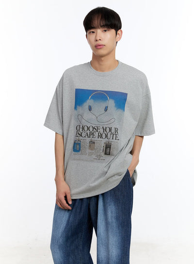 men-s-digital-graphic-t-shirt-iy529 / Gray