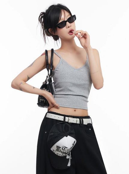 ribbed-cap-sleeve-tank-ic503 / Gray