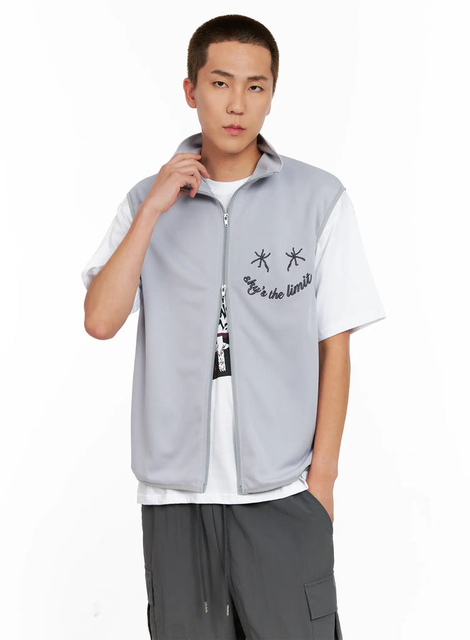 mens-high-neck-vest-ig508 / Gray