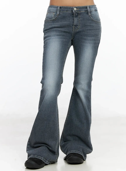 lennon-vintage-grey-flared-jeans-cf513 / Gray