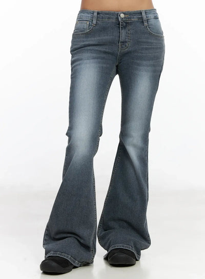 lennon-vintage-grey-flared-jeans-cf513 / Gray