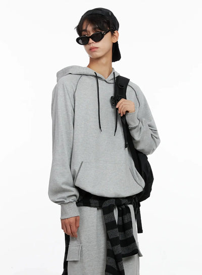 mens-stitch-oversized-hoodie-io516 / Gray
