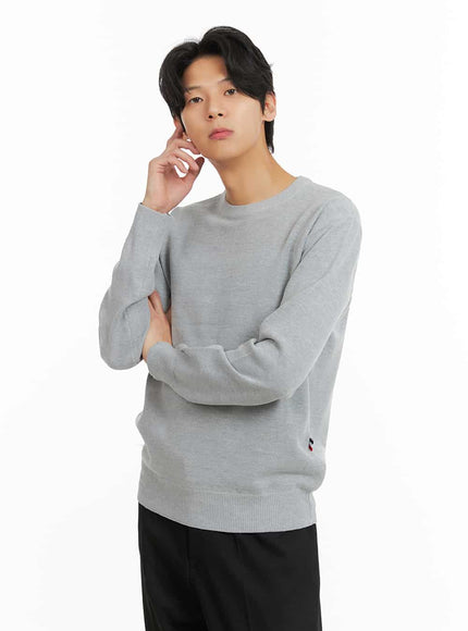 mens-basic-crew-neck-sweater-ia402 / Gray