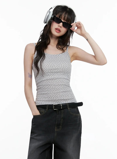 star-pattern-tank-top-il528 / Gray