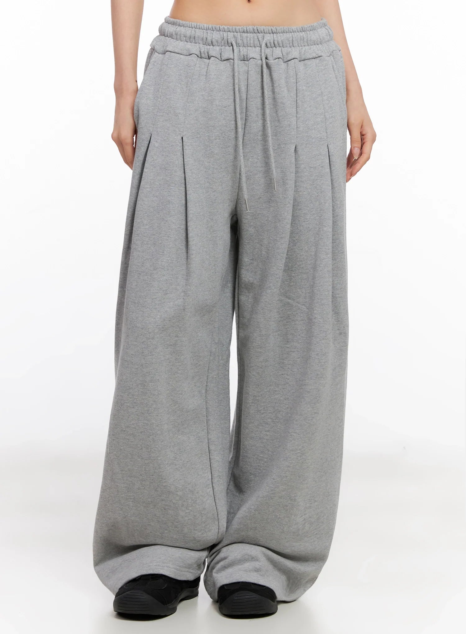 relaxed-fit-pintuck-sweatpants-ig508 / Gray