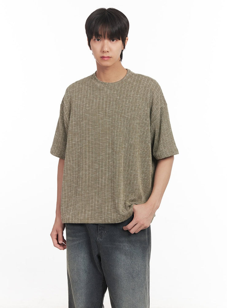 Men's Ribbed Crewneck Tee IA511