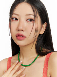 vivid-bead-necklace-if421 / Green