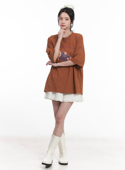 asymmetric-frill-flair-mini-skirt-cy526 / White