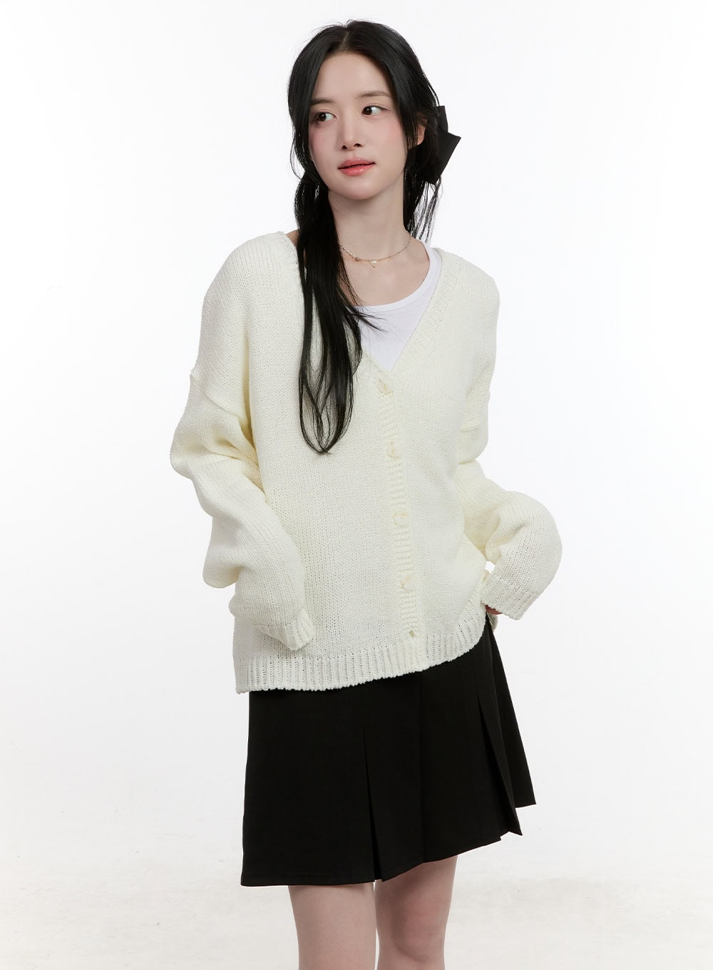 Classic Oversized V-Neck Cardigan CF527