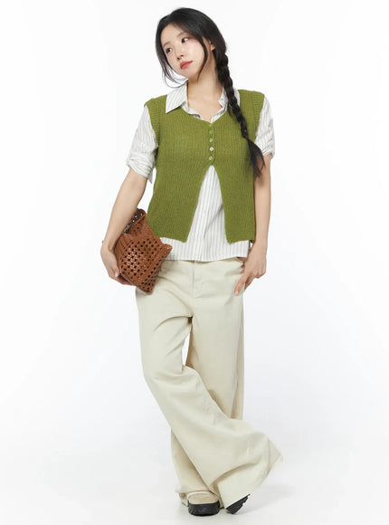 wide-leg-trousers-cy522 / Light beige