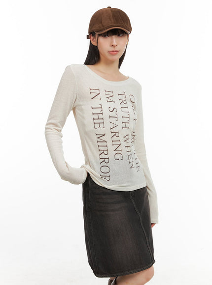 sheer-lettered-long-sleeve-cg419 / Light beige