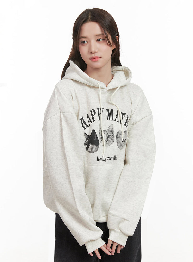 Casual Oversized Cat Hoodie IJ510