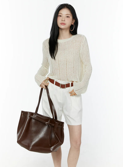 knit-see-through-sweater-iu505 / Light beige