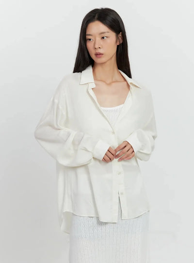 classic-long-sleeve-button-up-il528 / Light beige