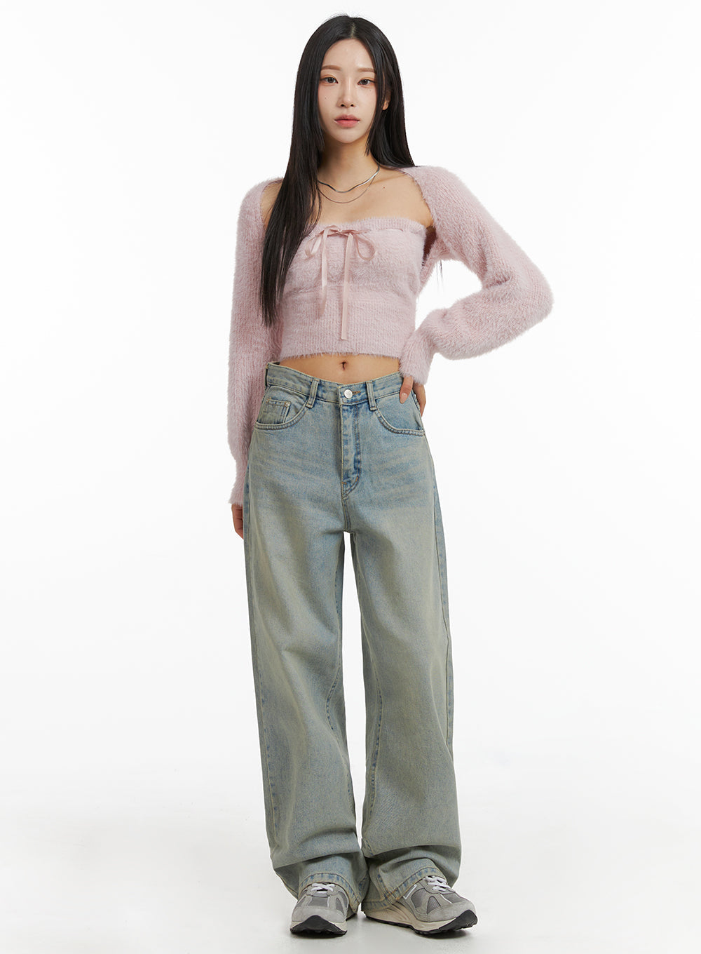 washed-wide-leg-jeans-cj408 / Light blue