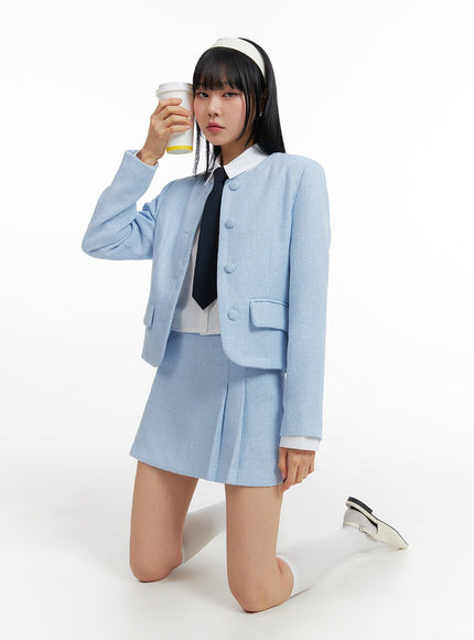 basic-tweed-jacket-if402 / Light blue