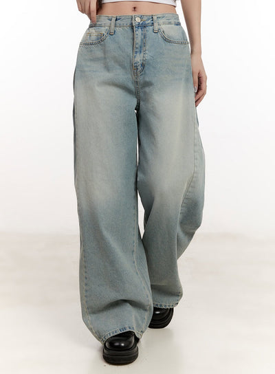 cielle-pintuck-wide-leg-jeans-cm510 / Light blue