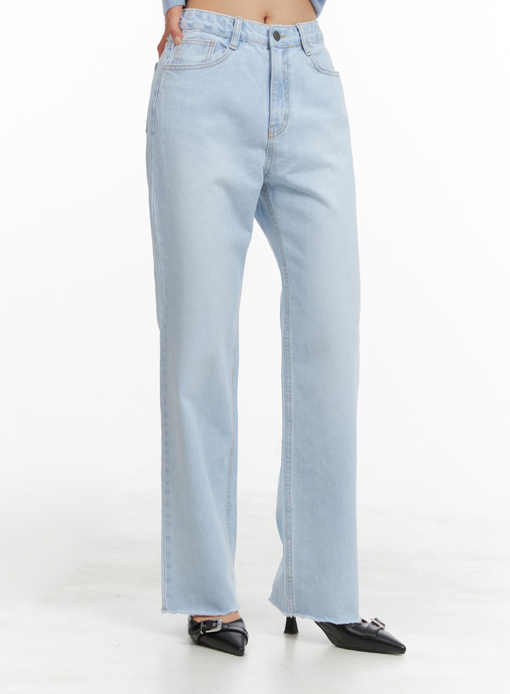 raw-cut-straight-jeans-oa419 / Light blue