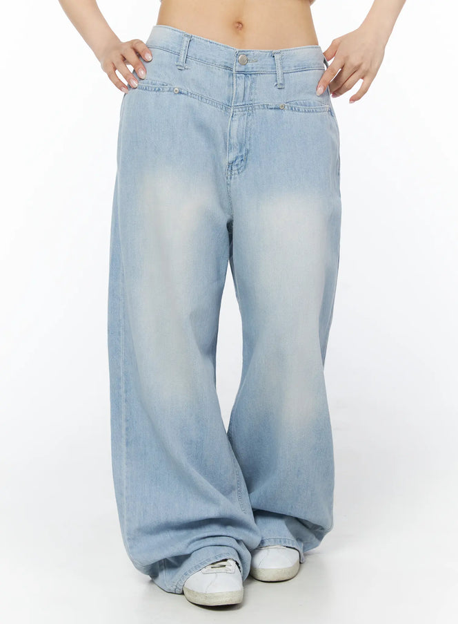 avena-wide-leg-washed-jeans-cy522 / Light blue