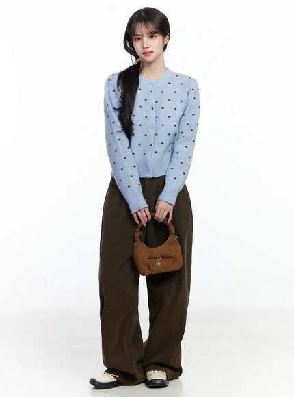 polka-dot-knit-cardigan-ij529 / Light blue