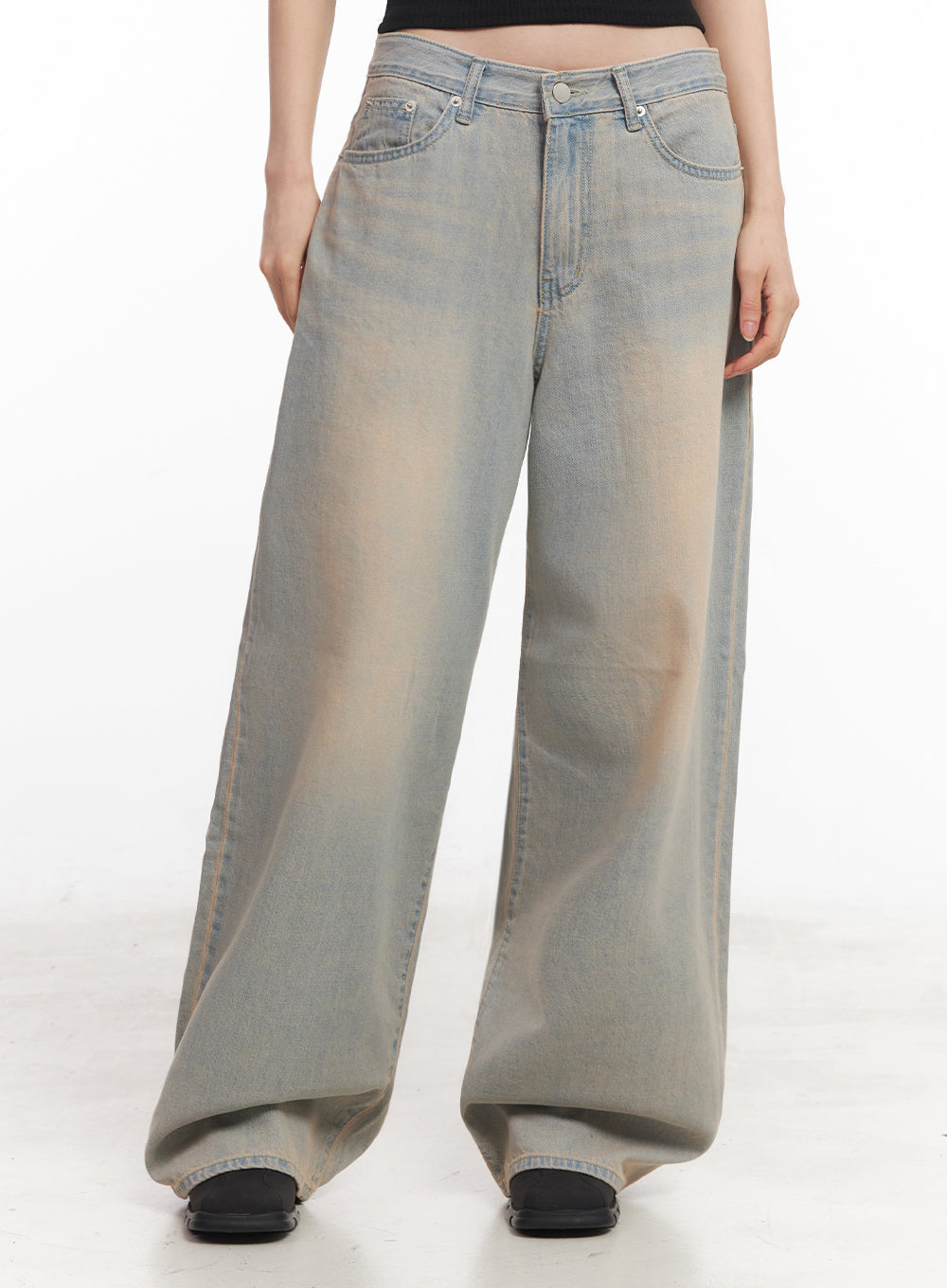 mielle-washed-wide-leg-jeans-iy516 / Light blue
