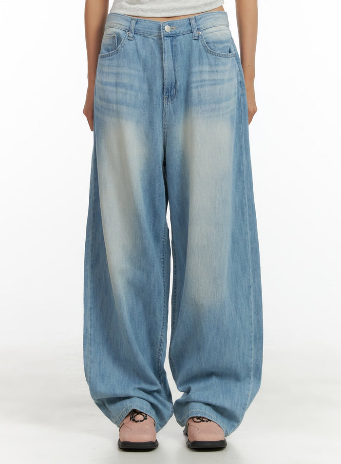 washed-comfort-baggy-jeans-cu414 / Light blue