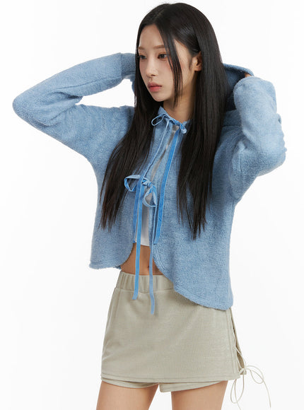 ribbon-terry-cardigan-cj408 / Light blue