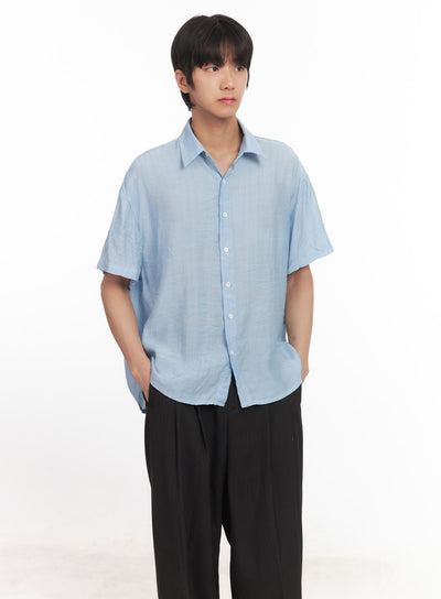 mens-relaxed-fit-collared-shirt-ia510 / Light blue