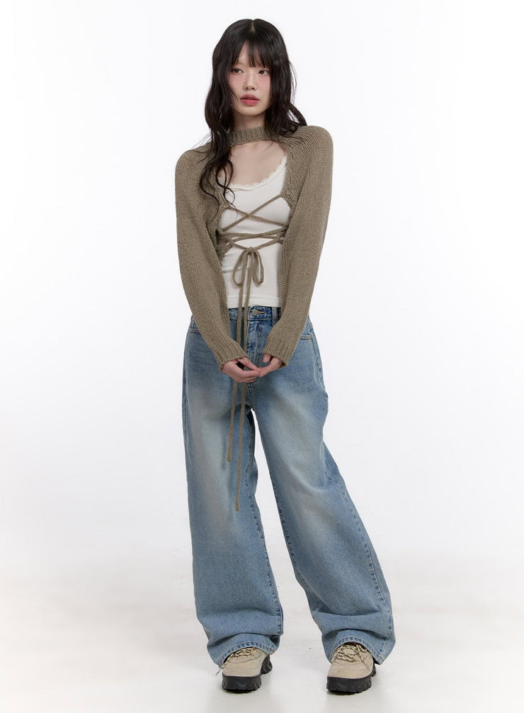 Catherine Washed Wide-Leg Jeans CF512