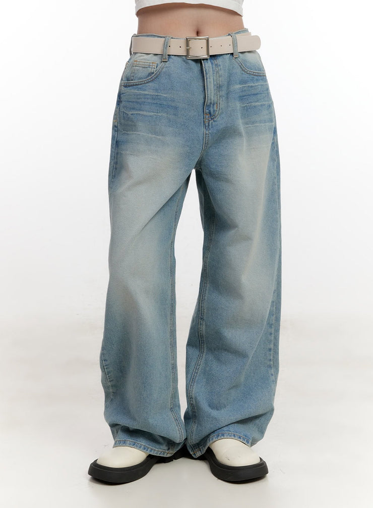 Angelina Washed Wide-Leg Jeans CF527