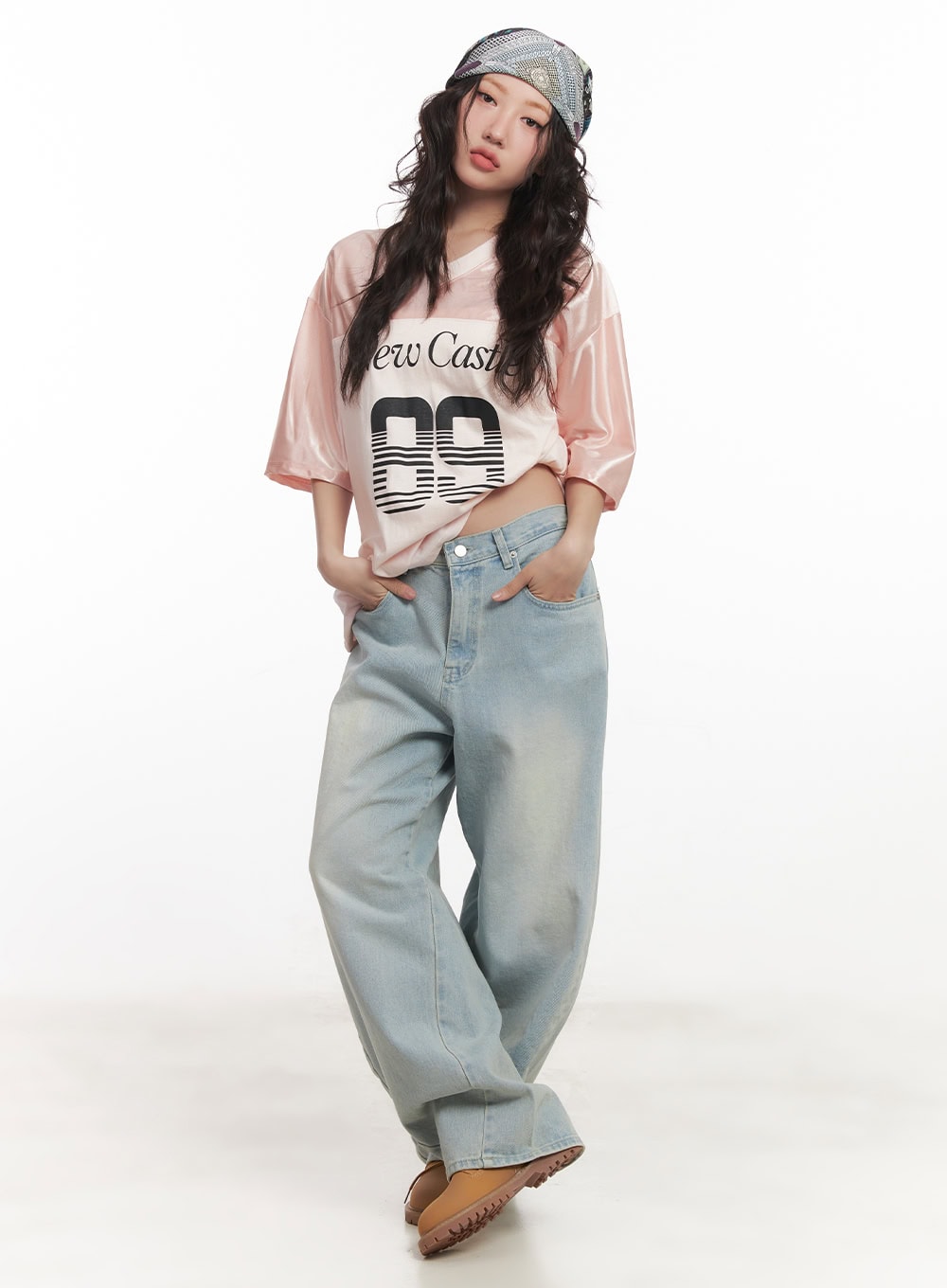 alia-washed-wide-leg-jeans-ca518 / Light blue