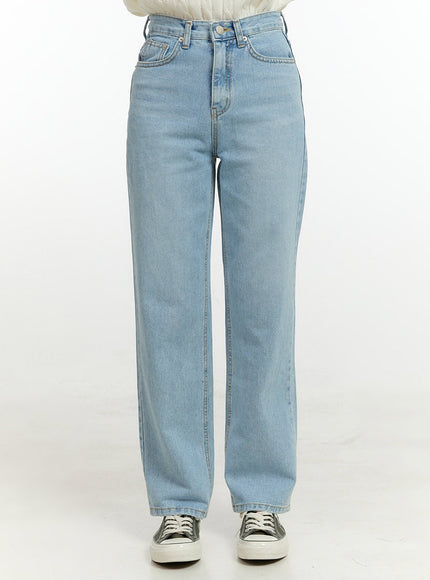 light-washed-straight-jeans-ol423 / Light blue