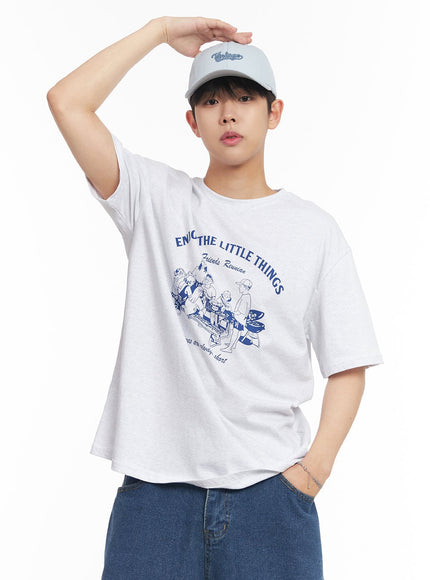 mens-enjoy-graphic-t-shirt-ia525 / Light gray