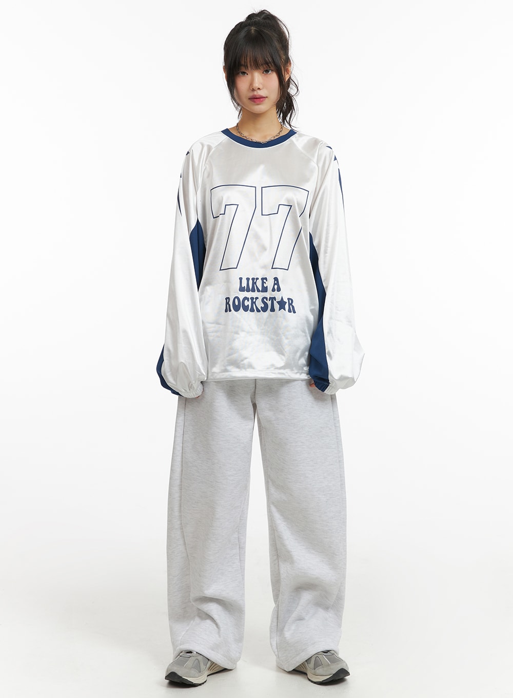 basic-wide-fit-sweatpants-unisex-cj412 / Light gray