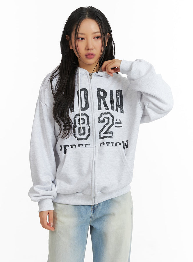 oversized-graphic-hoodie-jacket-cj425 / Light gray