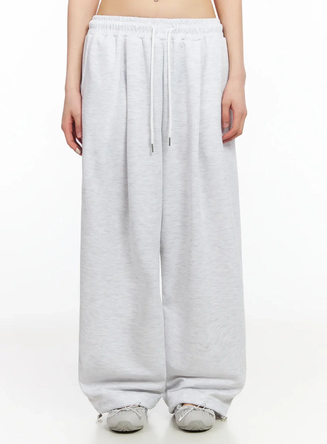 plaid-spiral-detail-sweatpants-ia523 / Light gray