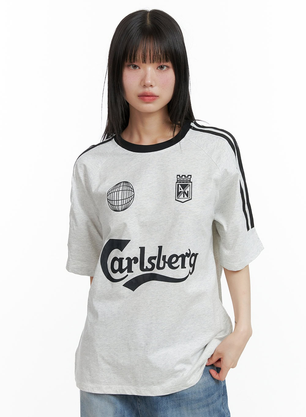 oversized-blokette-cotton-graphic-t-shirt-cl402 / Light gray