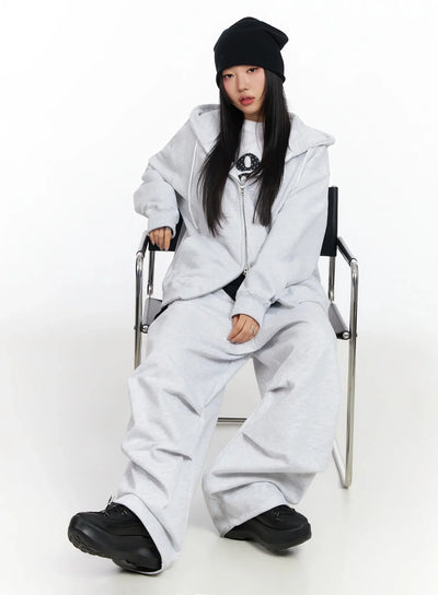 oversized-basic-hoodie-ia507 / Light gray