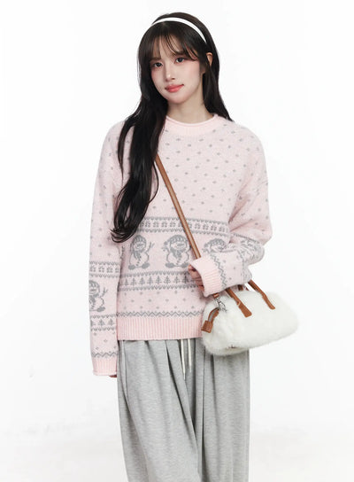 Oversized Graphic Sweater IJ529