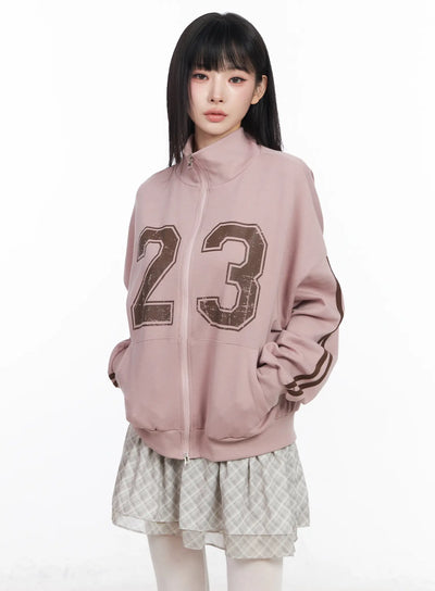 two-way-zip-up-jacket-cf518 / Light pink