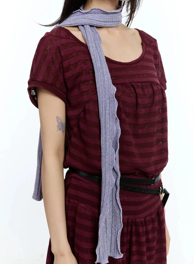 lettuce-edge-scarf-iu524 / Light purple