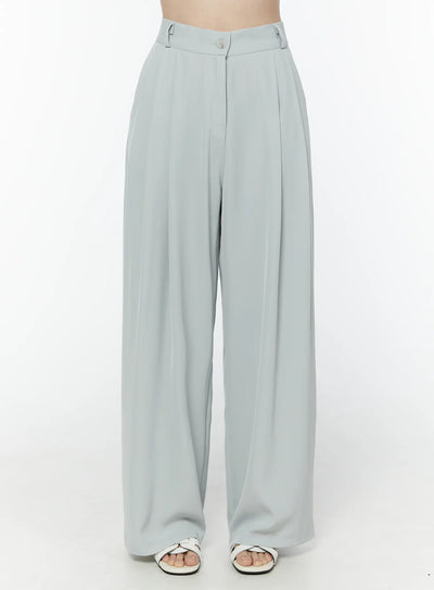 basic-high-waist-pleated-trousers-iu503 / Mint