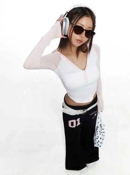 raglan-hooded-slim-crop-top-iy504 / Pink