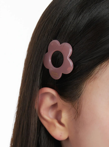 floral-petal-snap-hair-clip-cj512 / Pink