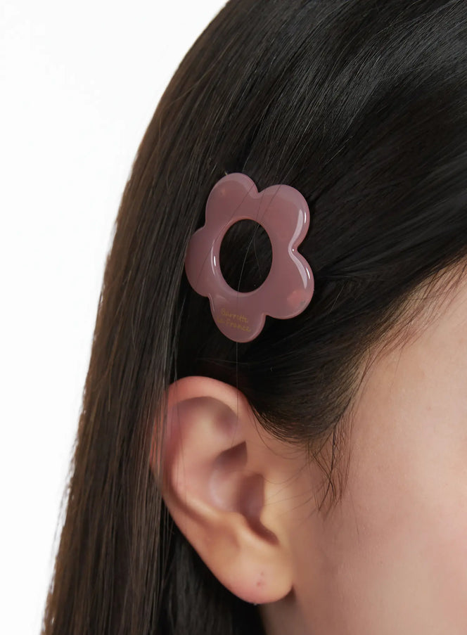 floral-petal-snap-hair-clip-cj512 / Pink