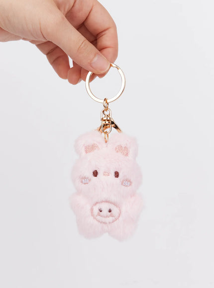 fluffy-mini-bunny-doll-keyring-im527 / Pink