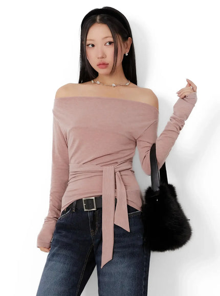 off-shoulder-bow-top-id525 / Pink