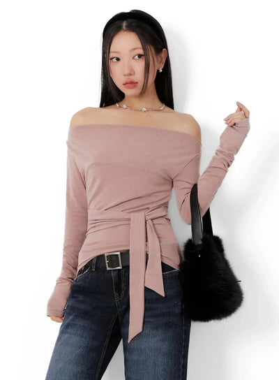 off-shoulder-bow-top-id525 / Pink