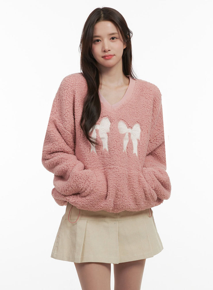 Furry Sweetheart Ribbon Sweatshirt IJ510